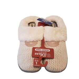 Dluxe by Dearfoam Memory Foam No Sweat Comfort Women's slippers size L 9-10 NWT